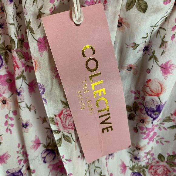 Collective The Label Petite Cross Back Tiered Floral Midi Dress Size 6 NWT 8941‎ - Picture 10 of 15